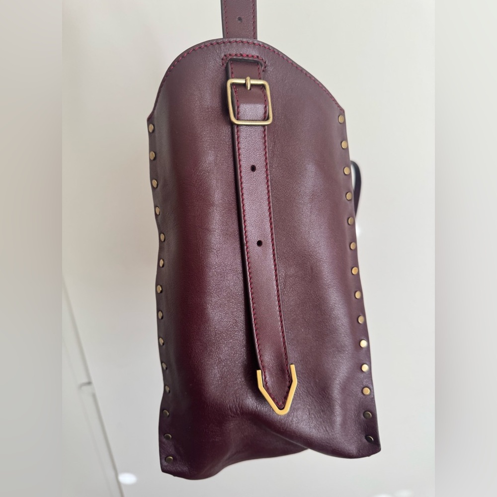 Isabel Marant Burgundy Studded Leather Bag - Picture 5 of 10